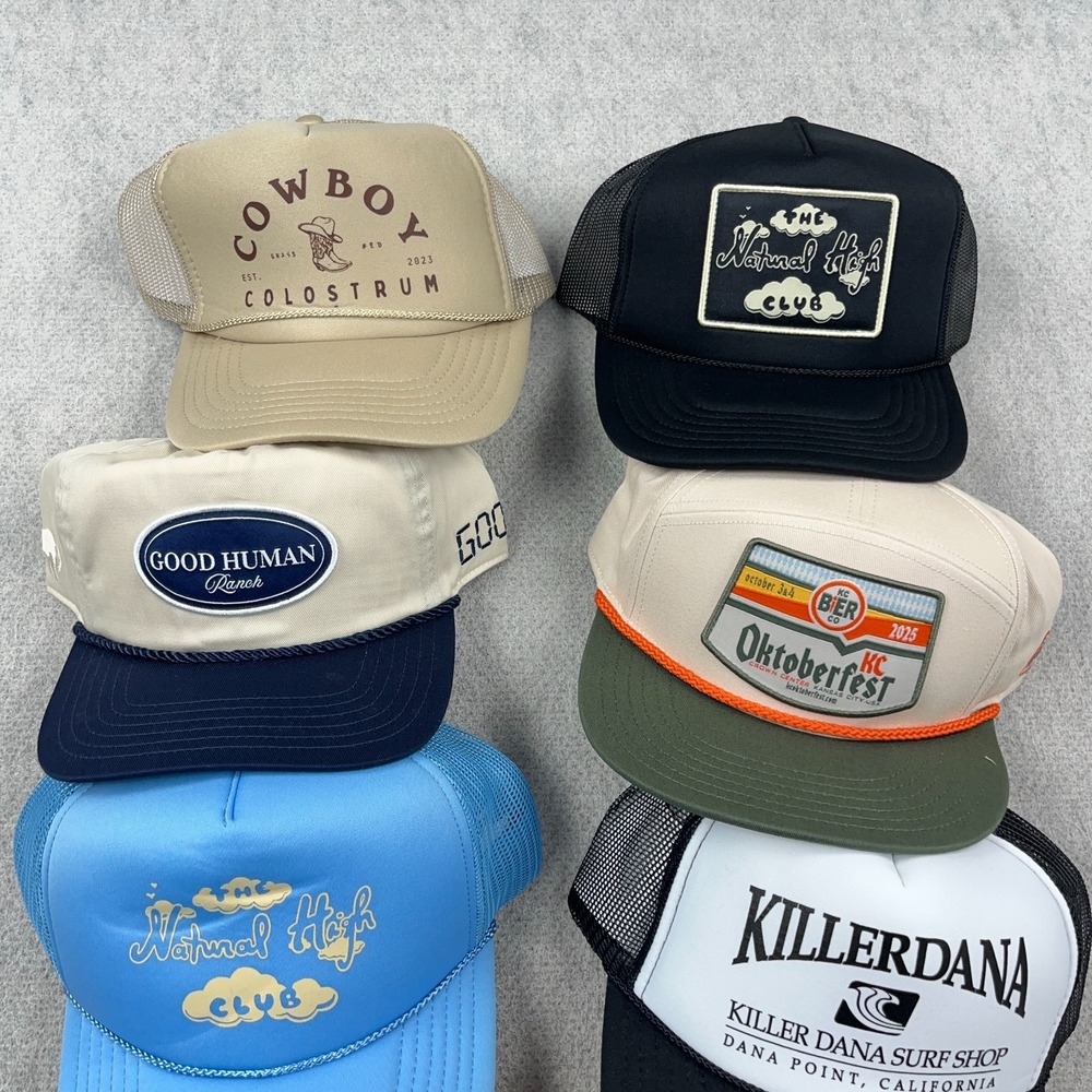 Trucker Hat Lot Cap Snapback Mesh Back Vintage Retro Y2K Deadstock Advertising B - Picture 2 of 14